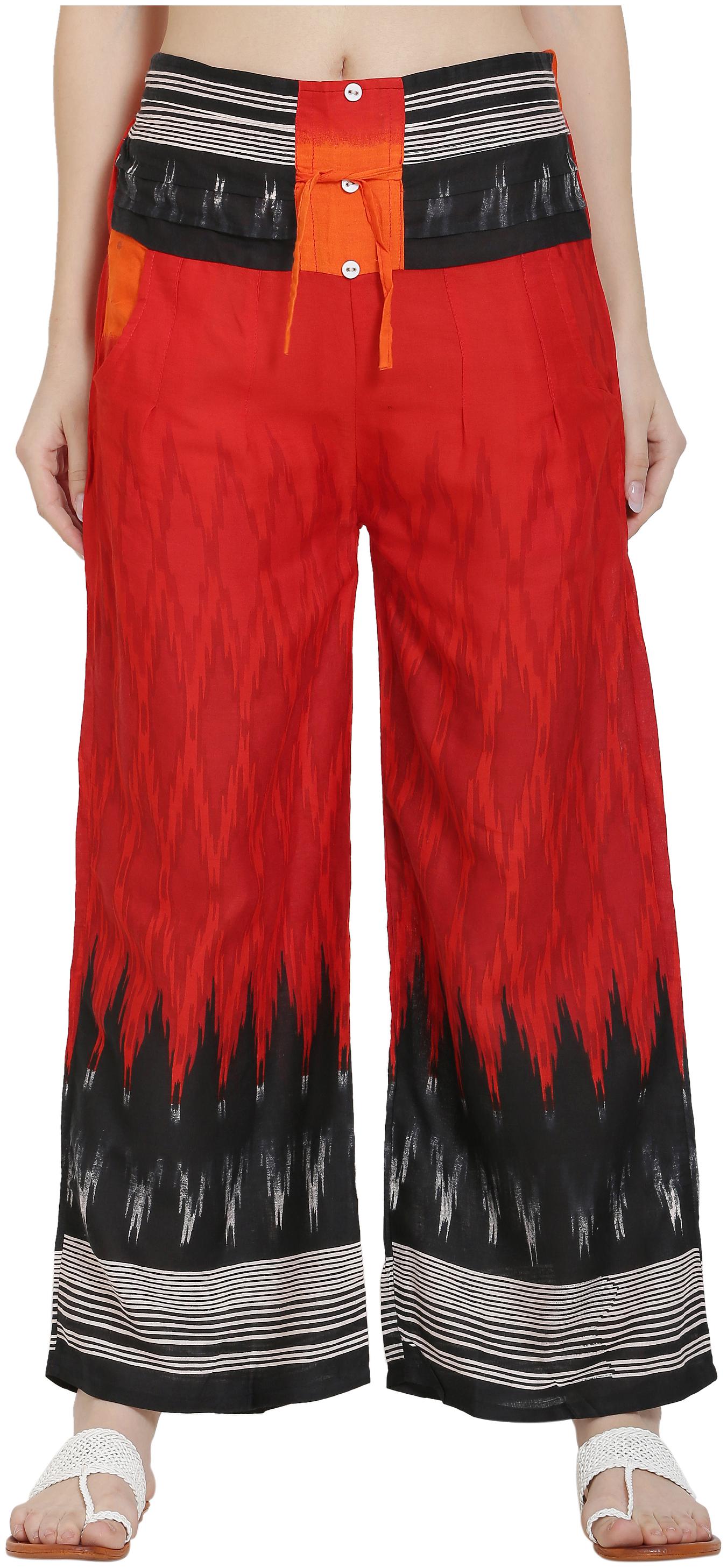 

ASMAANI Rayon Red Women Flared Palazzo