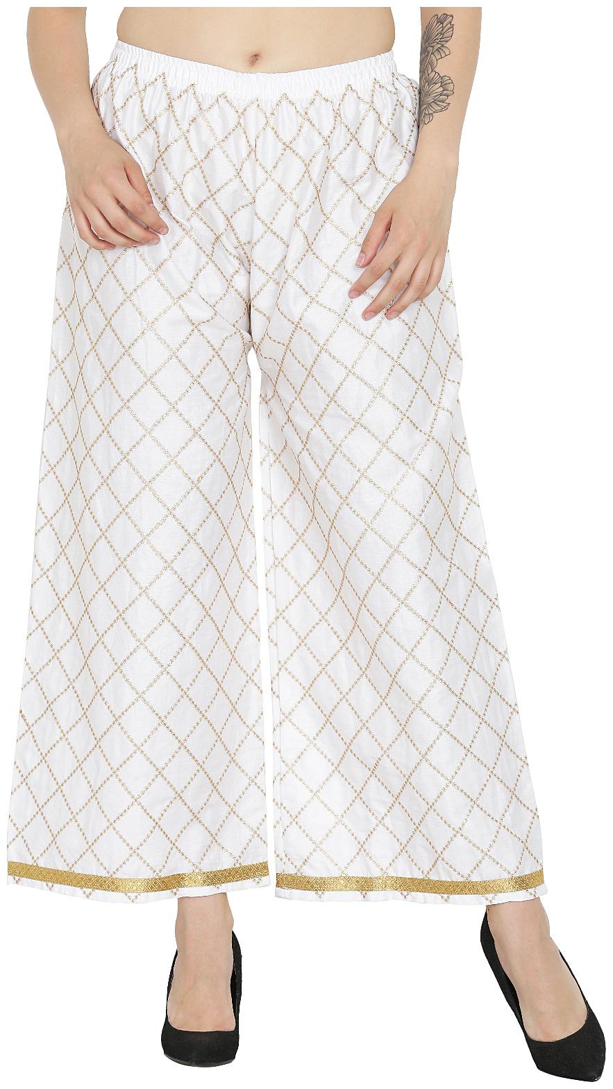 

ASMAANI Women Cotton Palazzos White color