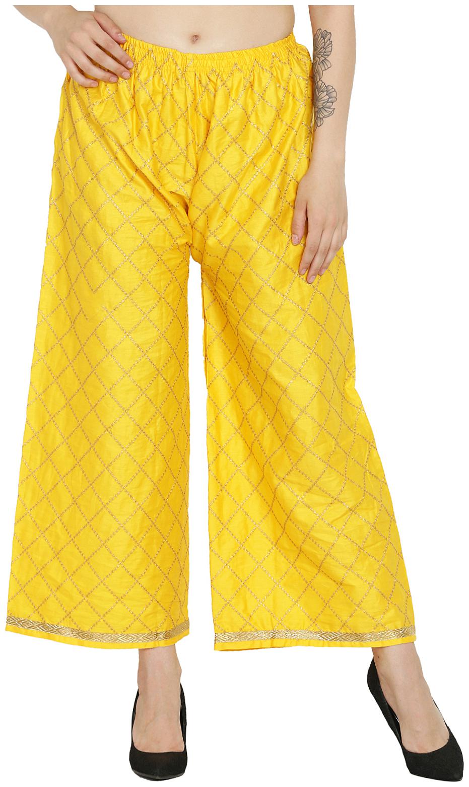 

ASMAANI Women Cotton Palazzos Yellow color