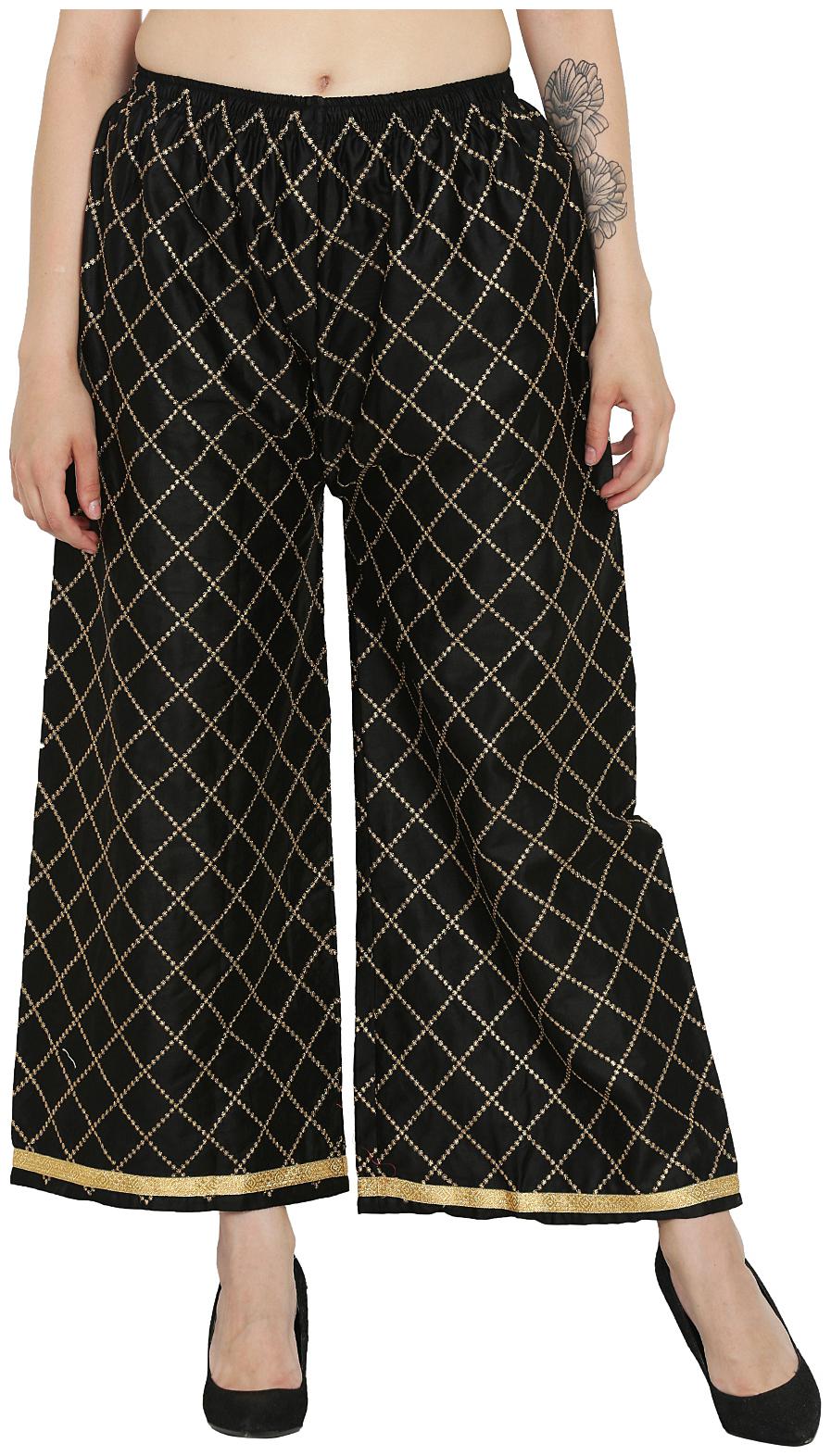 

ASMAANI Women Cotton Palazzos Black color