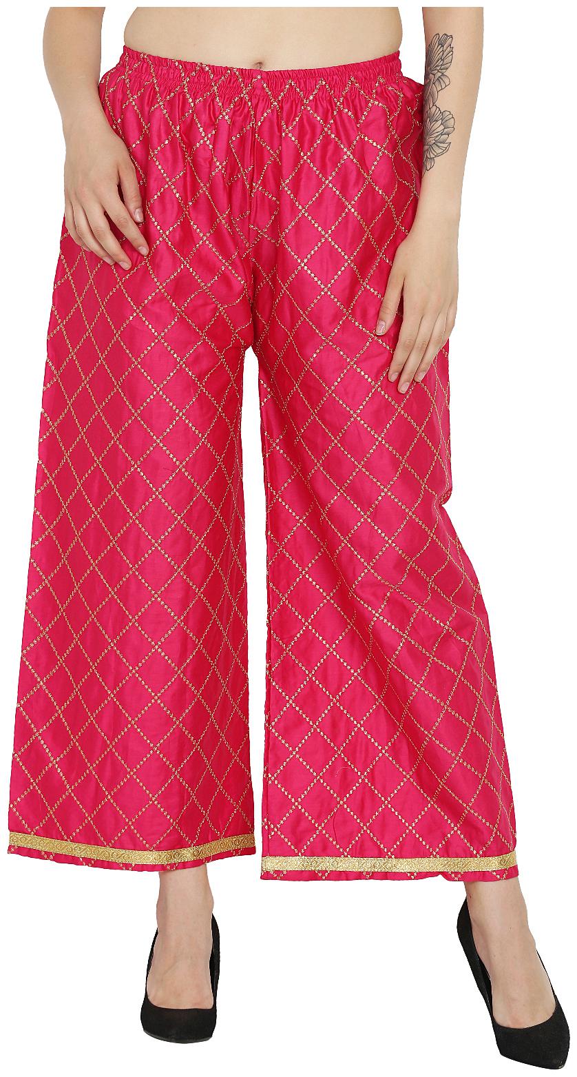 

ASMAANI Women Cotton Palazzos Pink color