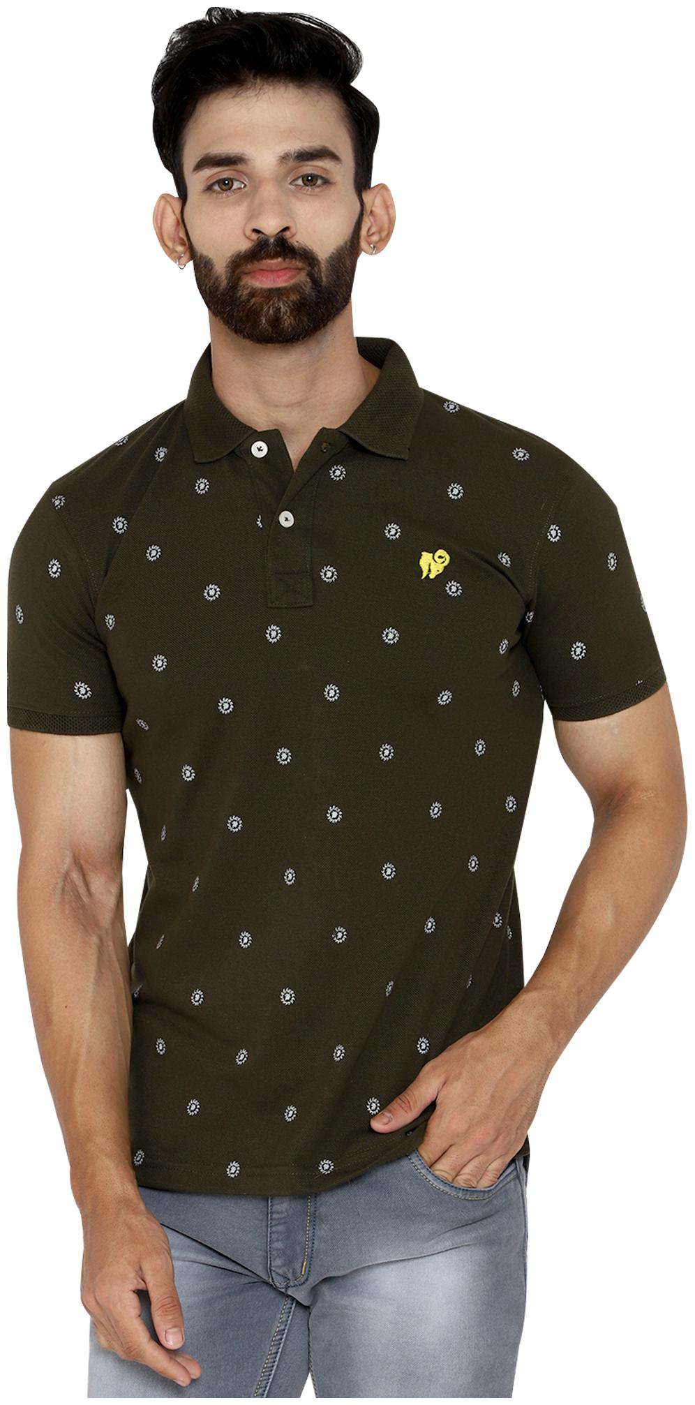 

ASPIRER Men Green Regular fit Cotton Blend Polo collar T-Shirt - Pack Of 1