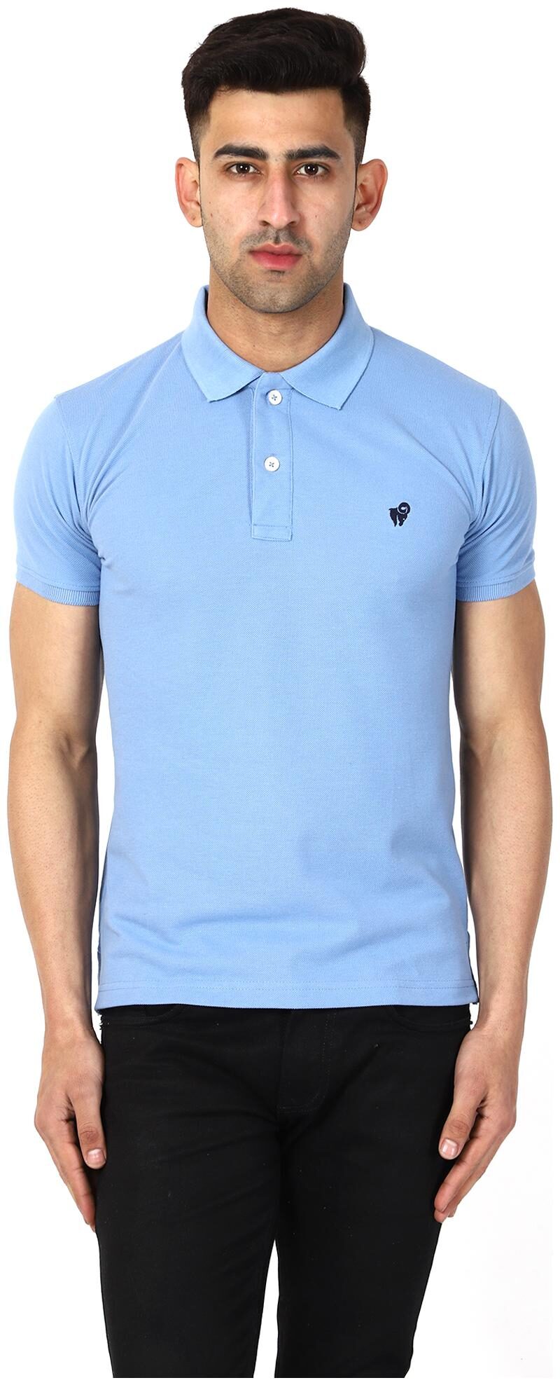 

ASPIRER Men Blue Regular fit Cotton Blend Polo collar T-Shirt - Pack Of 1