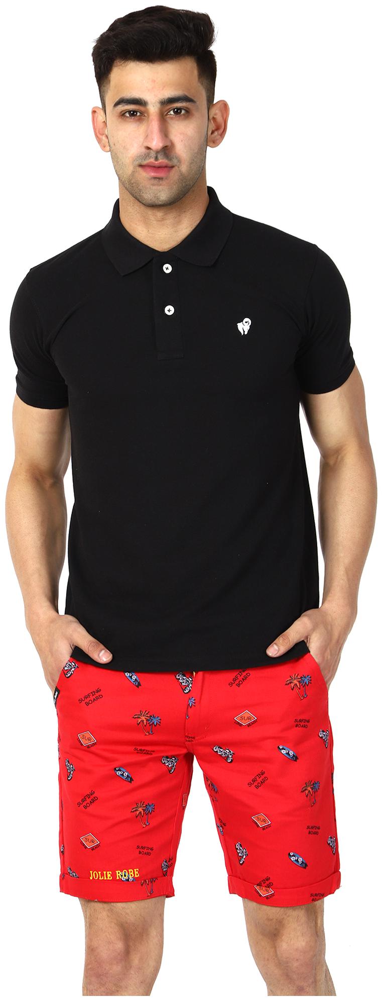 

ASPIRER Men Black Regular fit Cotton Blend Polo collar T-Shirt - Pack Of 1