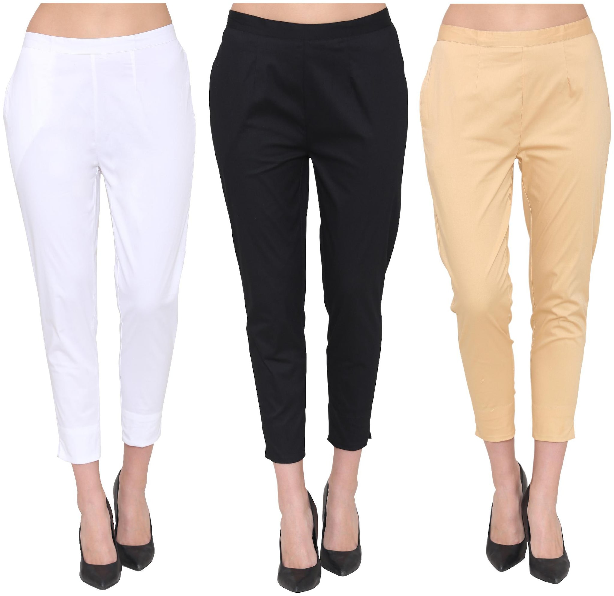 

ASTEN Cotton Solid Multi Color Regular Pant for Women