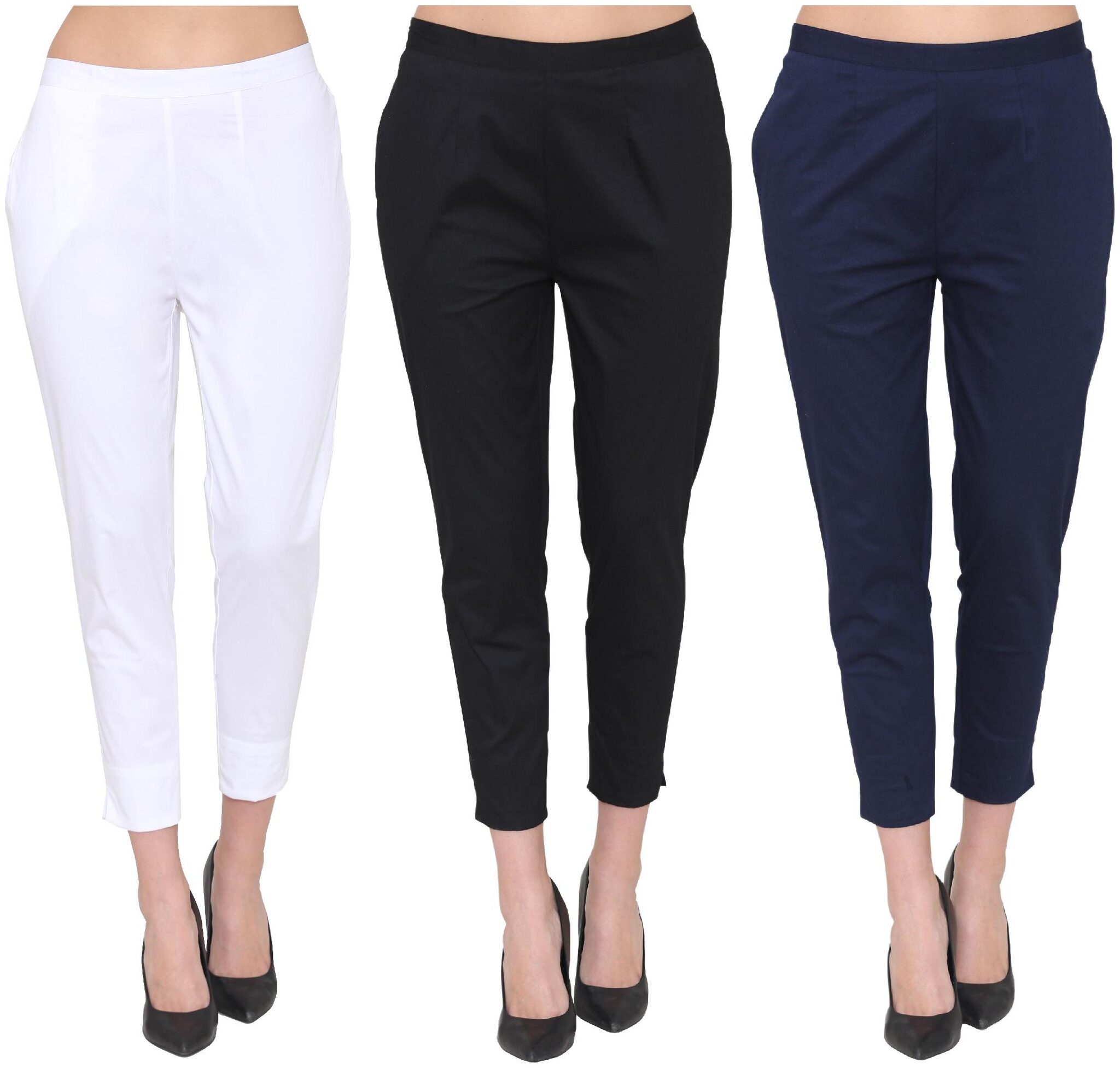 

ASTEN Cotton Solid Multi Color Regular Pant for Women