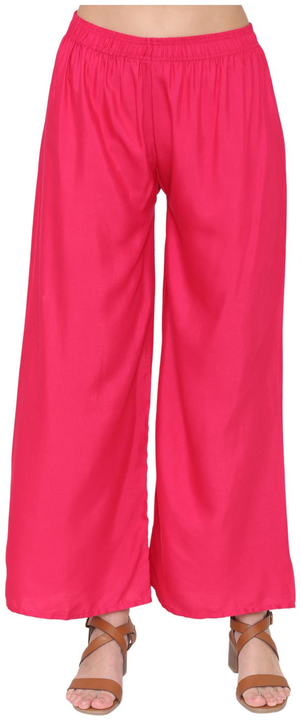 

ASTEN Pink Solid Straight Palazzo