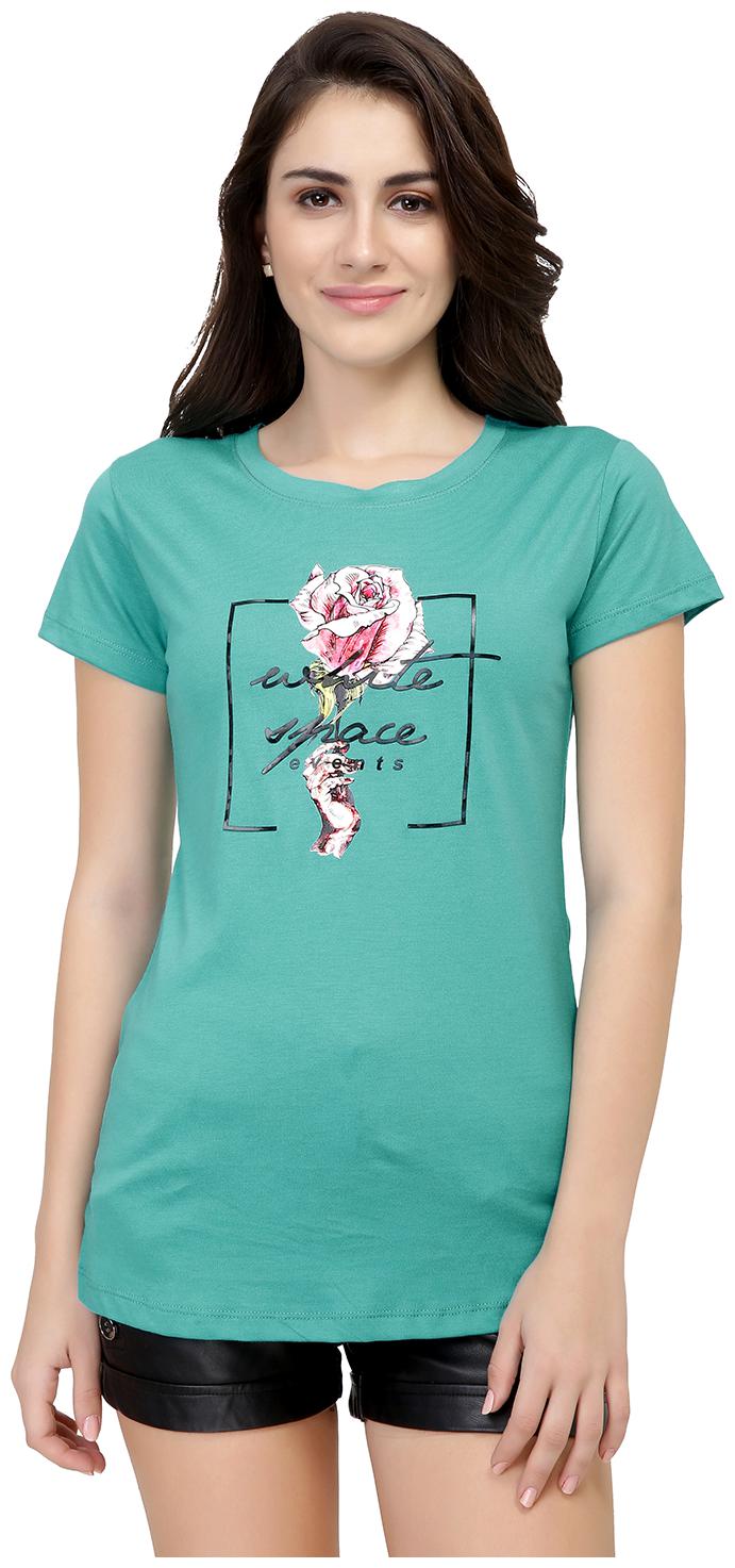 

Astron Women Green Regular fit Round neck Cotton T shirt