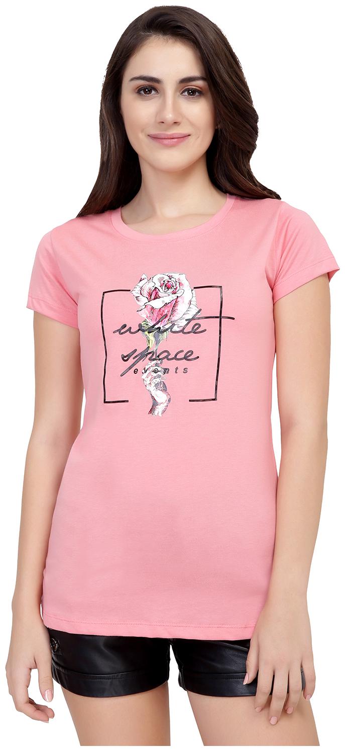

Astron Women Pink Regular fit Round neck Cotton T shirt