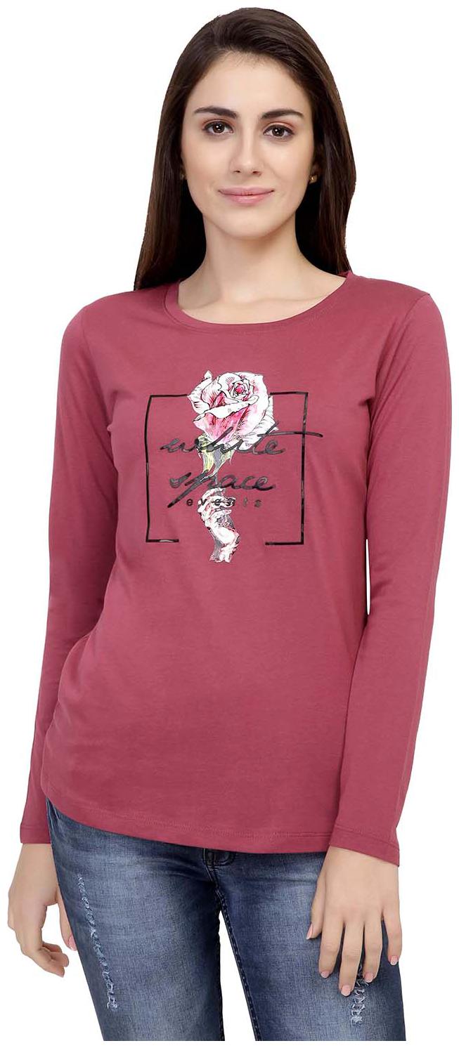 

Astron Women Maroon Regular fit Round neck Cotton T shirt