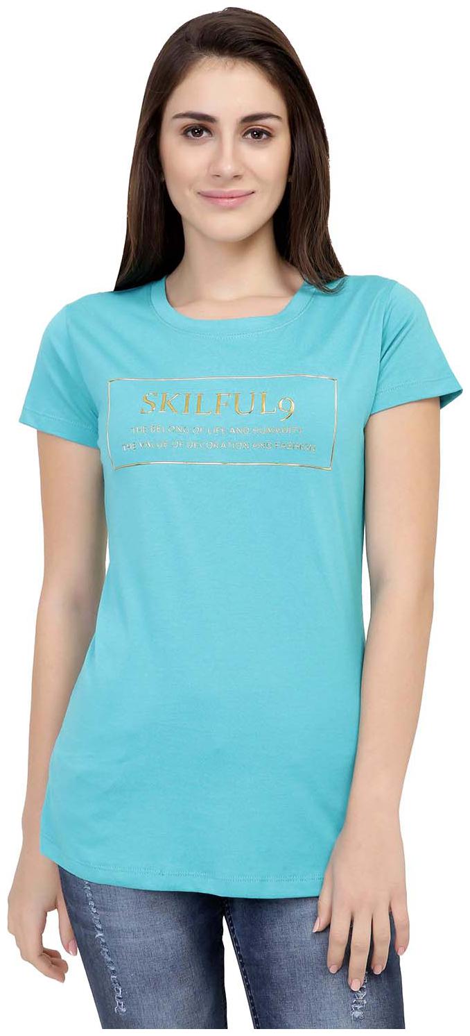 

Astron Women Green Regular fit Round neck Cotton T shirt