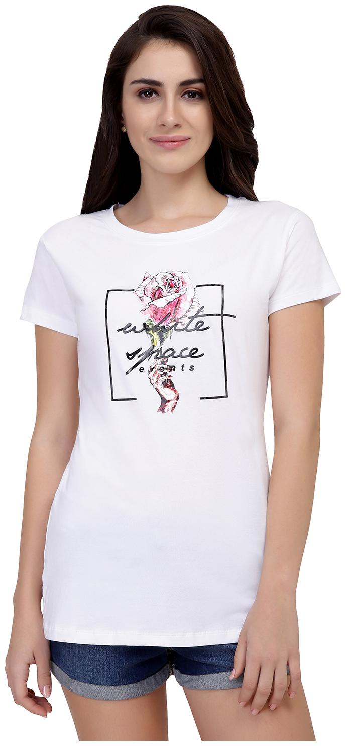 

Astron Women White Regular fit Round neck Cotton T shirt