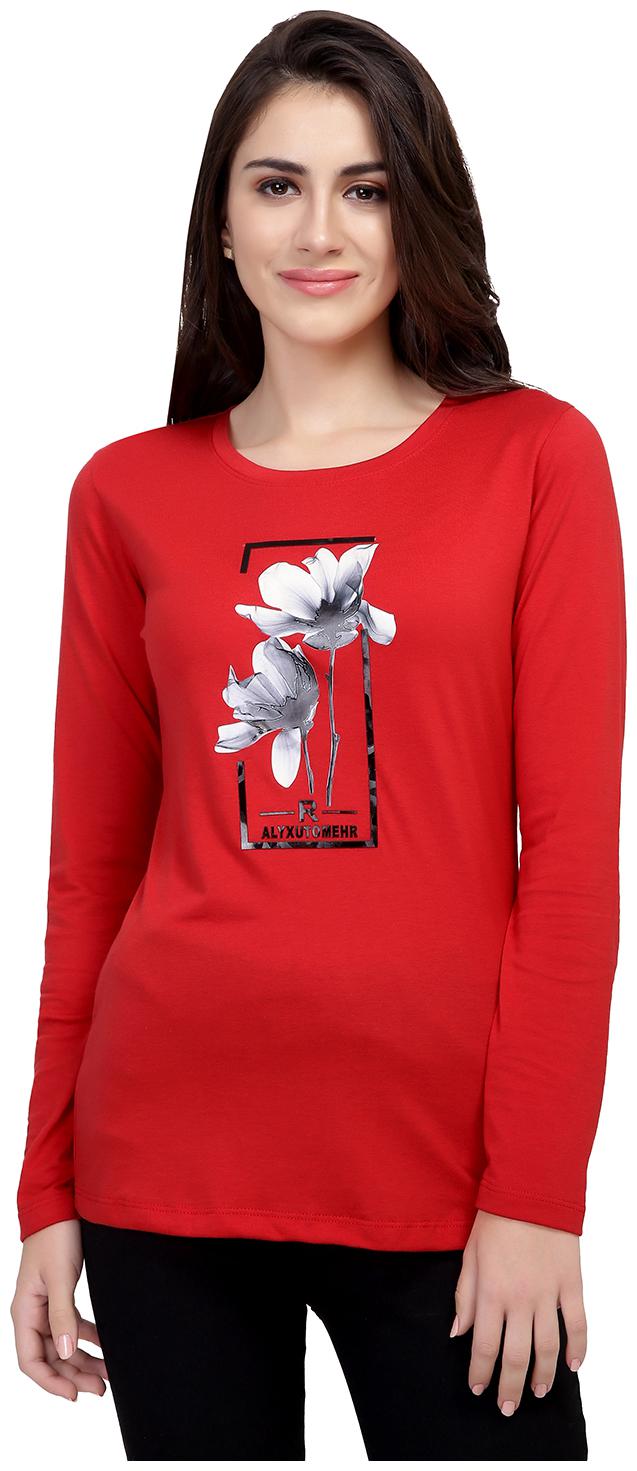 

Astron Women Red Regular fit Round neck Cotton T shirt