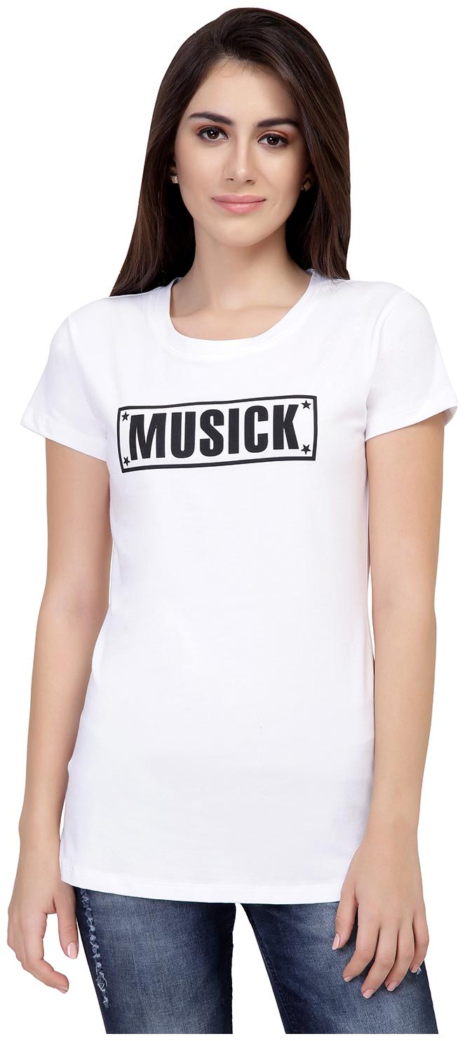 

Astron Women White Regular fit Round neck Cotton T shirt