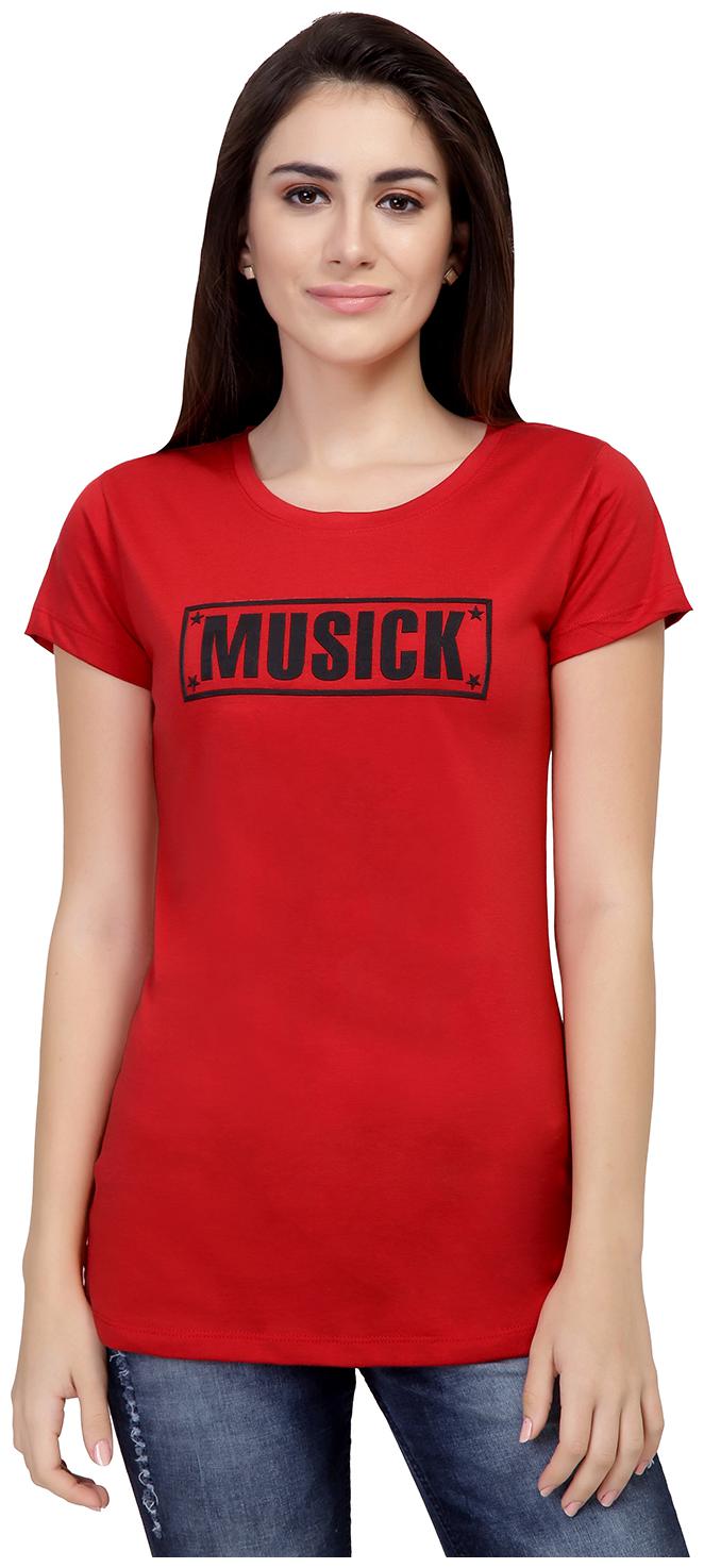 

Astron Women Red Regular fit Round neck Cotton T shirt