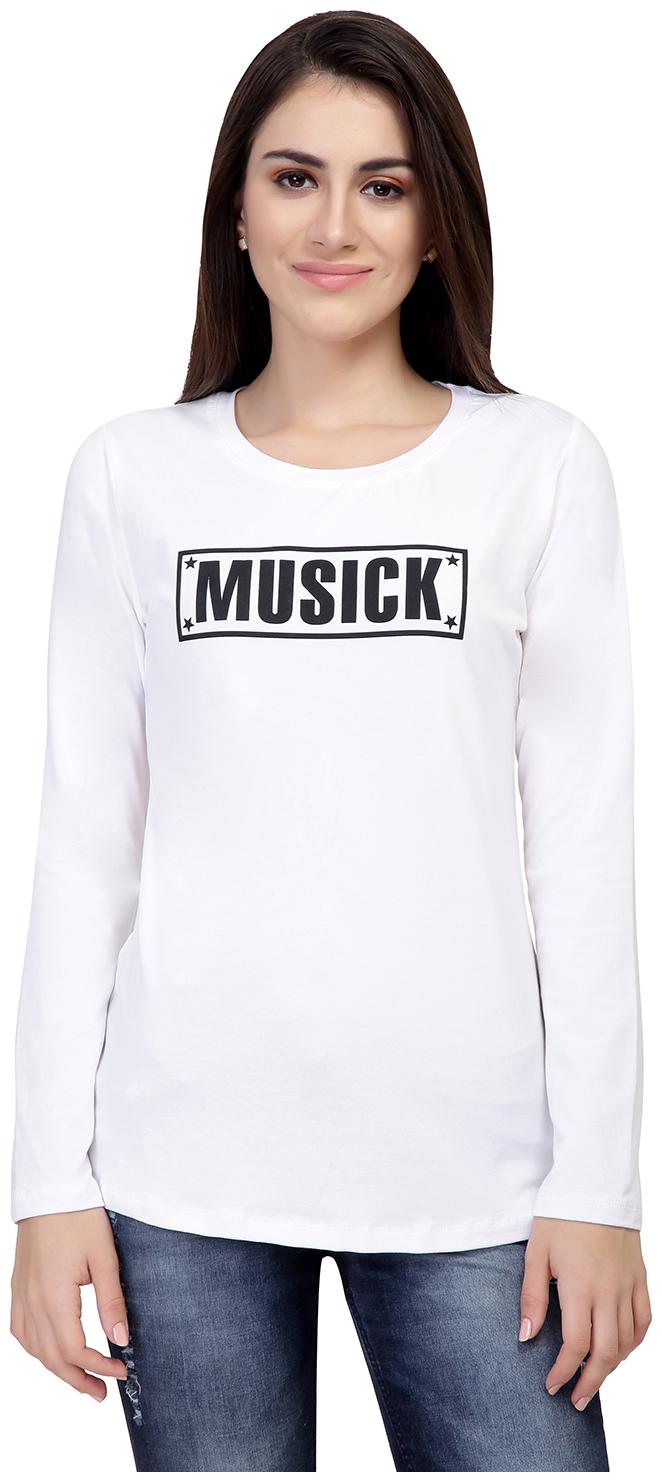 

Astron Women White Regular fit Round neck Cotton T shirt