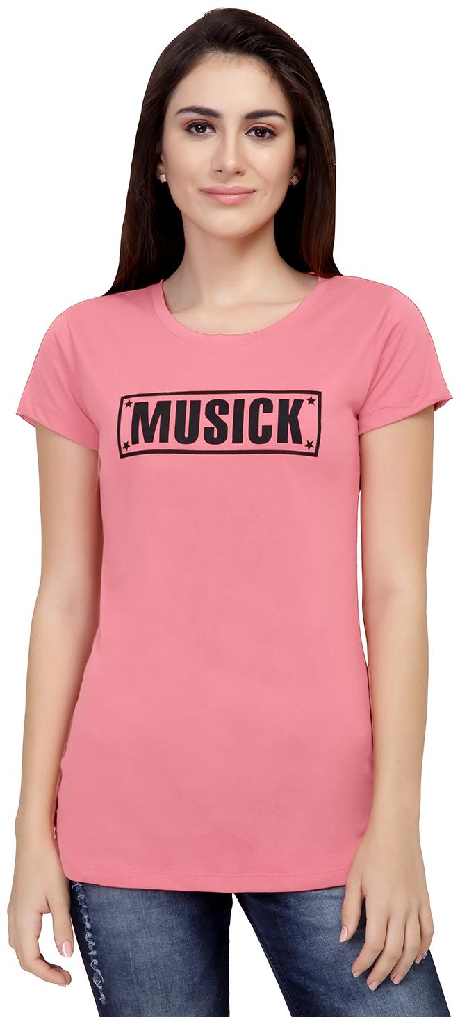 

Astron Women Pink Regular fit Round neck Cotton T shirt
