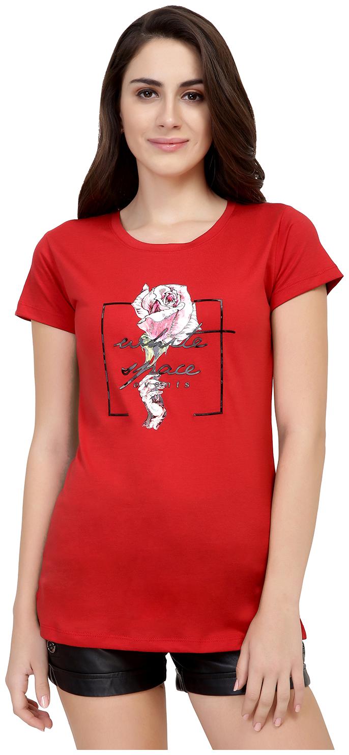 

Astron Women Red Regular fit Round neck Cotton T shirt