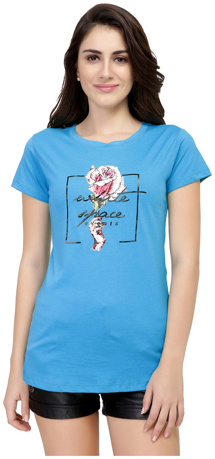 

Astron Women Blue Regular fit Round neck Cotton T shirt