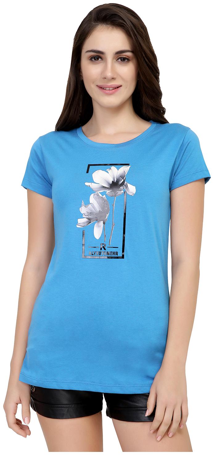 

Astron Women Blue Regular fit Round neck Cotton T shirt