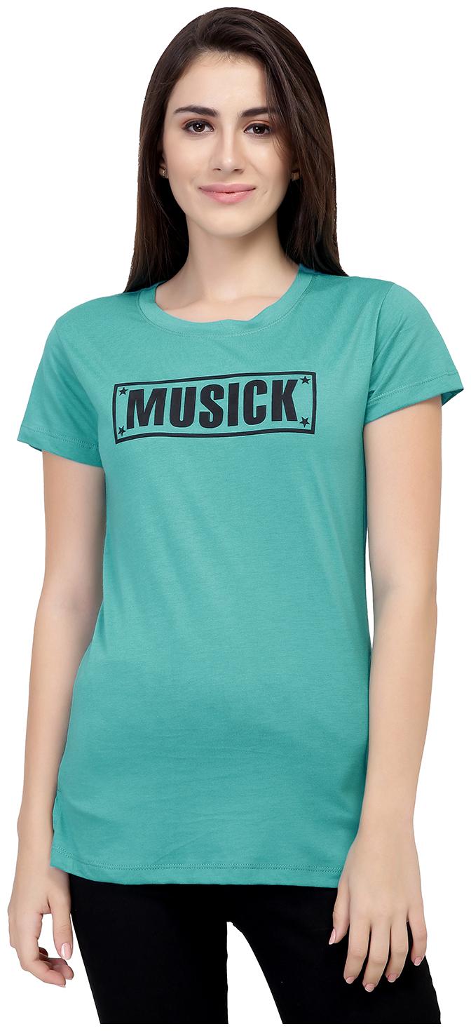 

Astron Women Green Regular fit Round neck Cotton T shirt