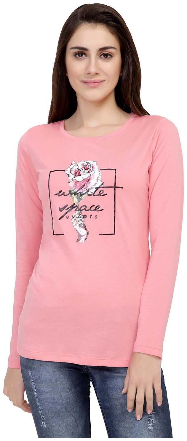 

Astron Women Pink Regular fit Round neck Cotton T shirt