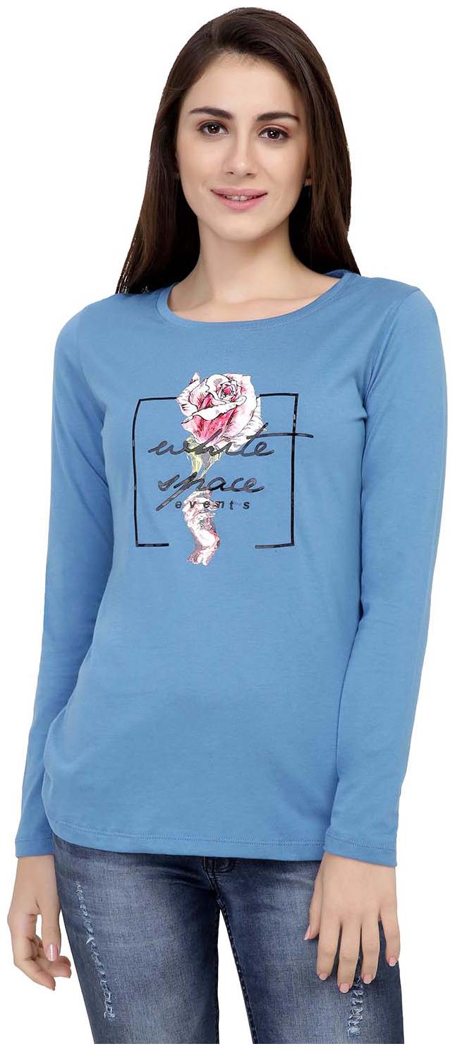 

Astron Women Blue Regular fit Round neck Cotton T shirt