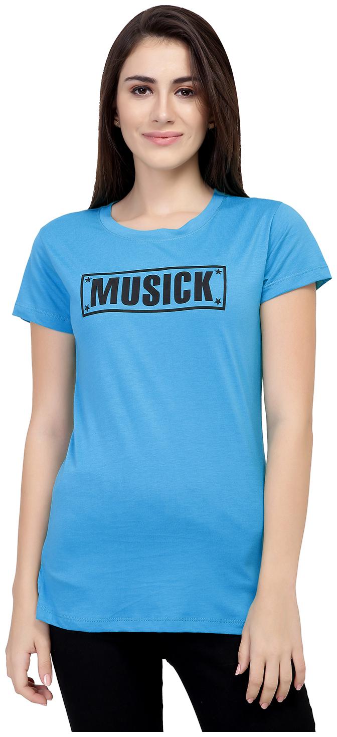 

Astron Women Blue Regular fit Round neck Cotton T shirt