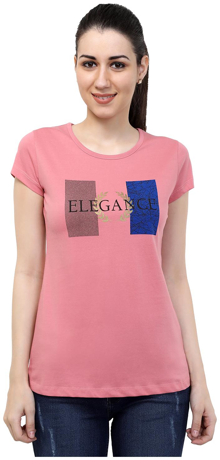 

Astron Women Pink Regular fit Round neck Cotton T shirt