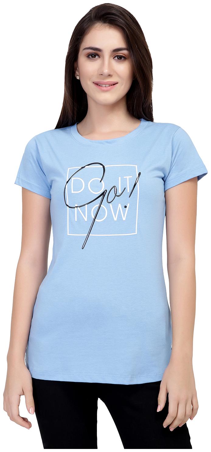 

Astron Women Blue Regular fit Round neck Cotton T shirt
