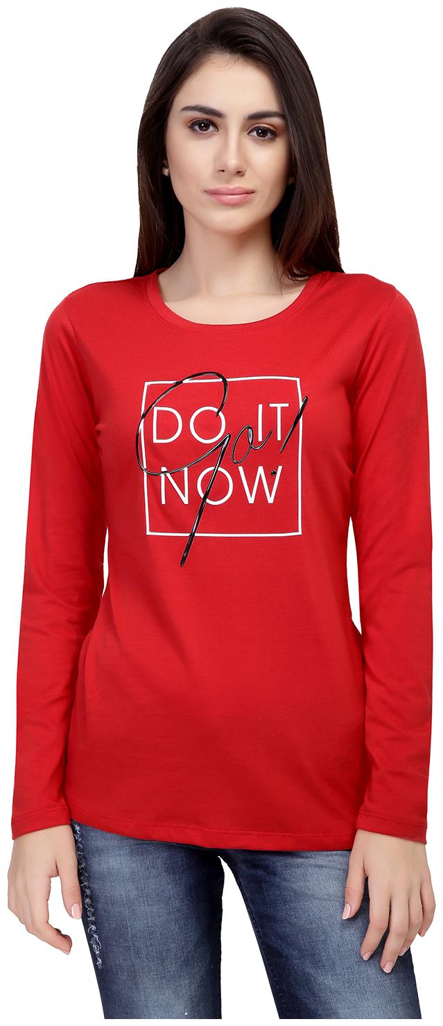 

Astron Women Red Regular fit Round neck Cotton T shirt