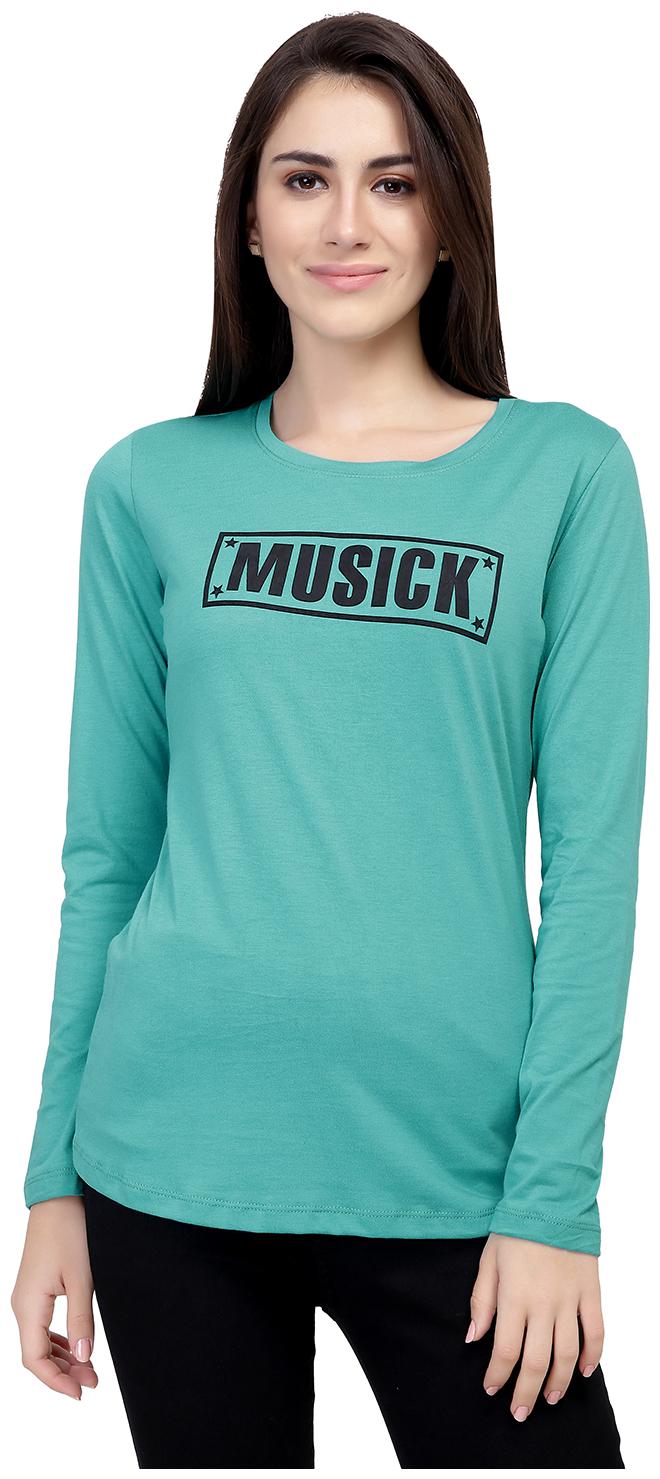 

Astron Women Green Regular fit Round neck Cotton T shirt