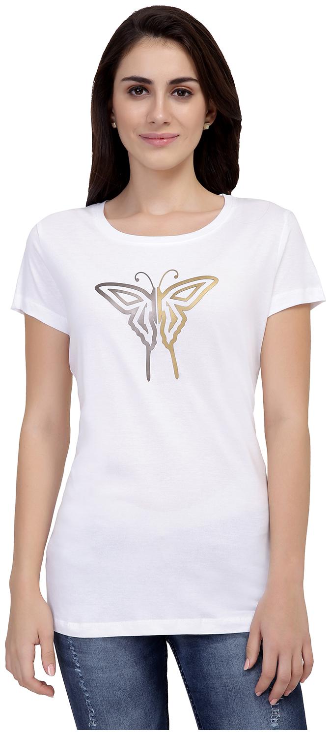 

Astron Women White Regular fit Round neck Cotton T shirt