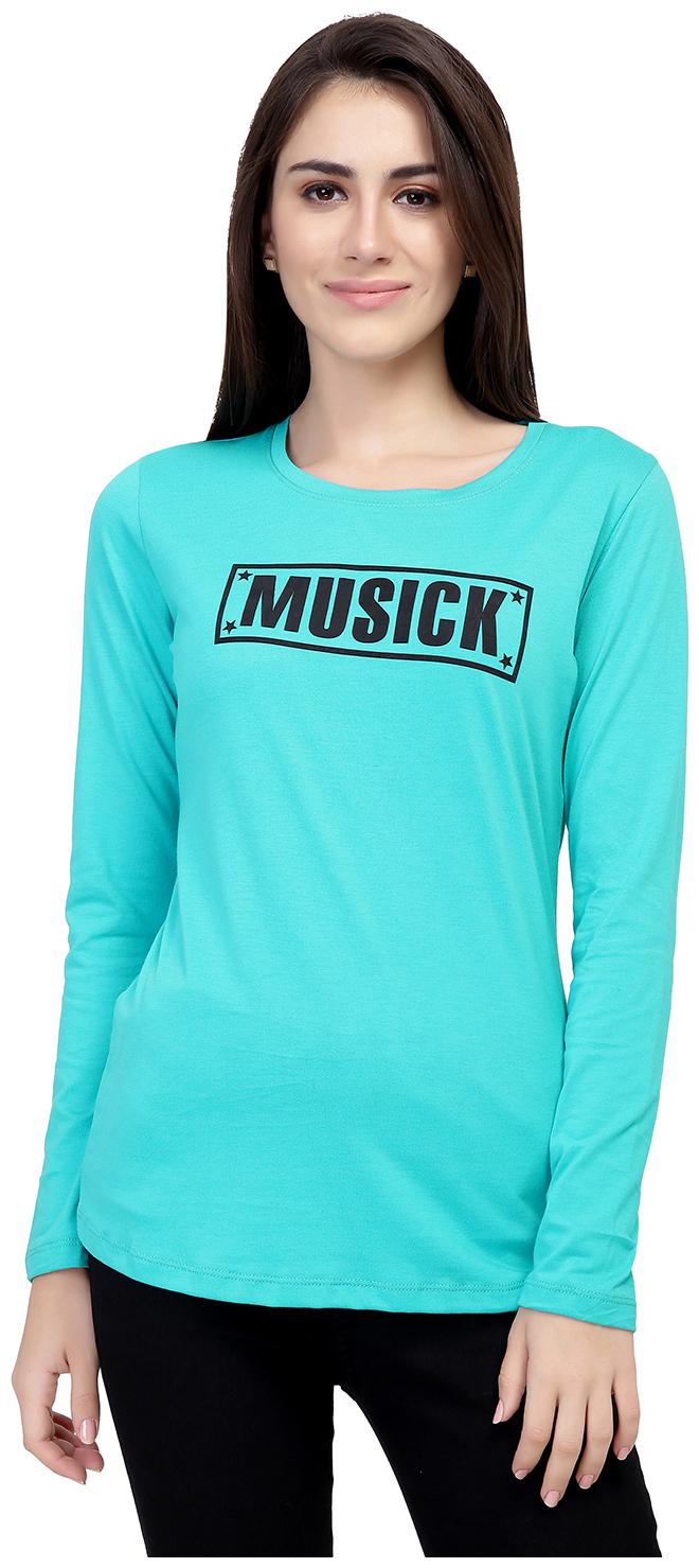 

Astron Women Green Regular fit Round neck Cotton T shirt