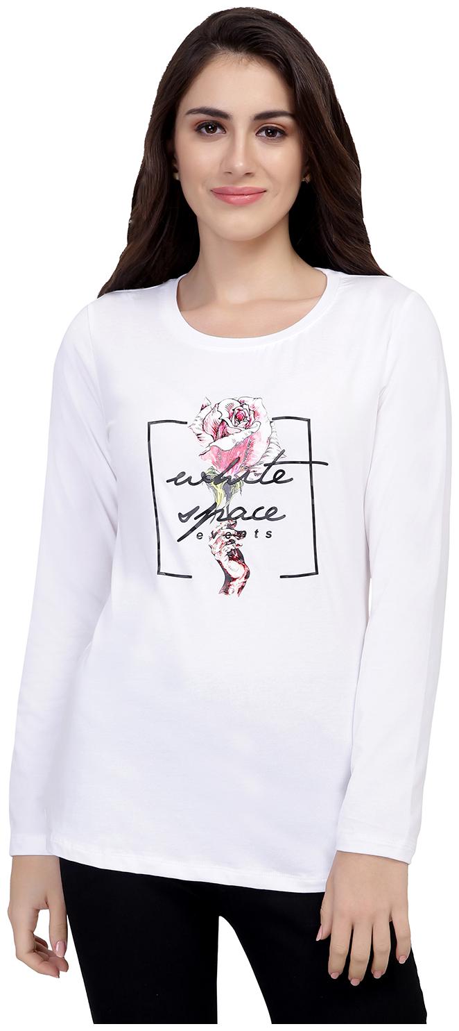 

Astron Women White Regular fit Round neck Cotton T shirt