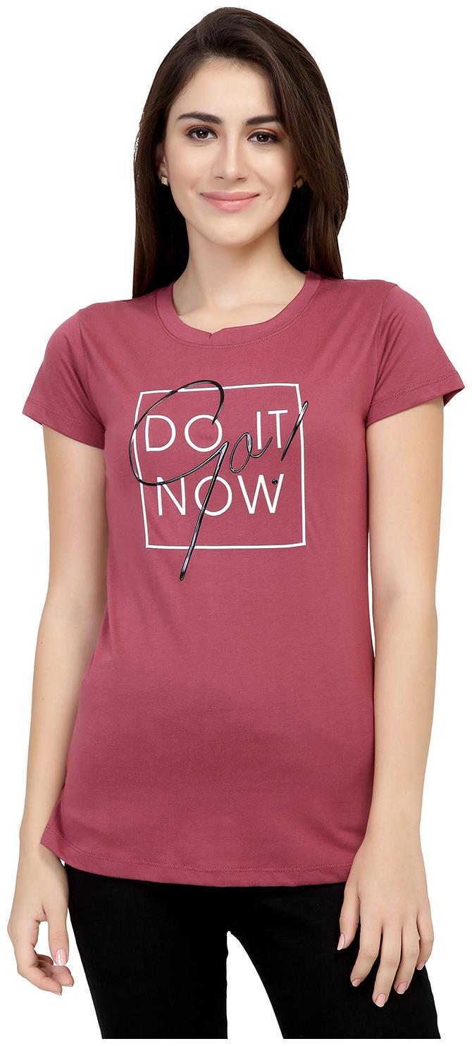 

Astron Women Maroon Regular fit Round neck Cotton T shirt