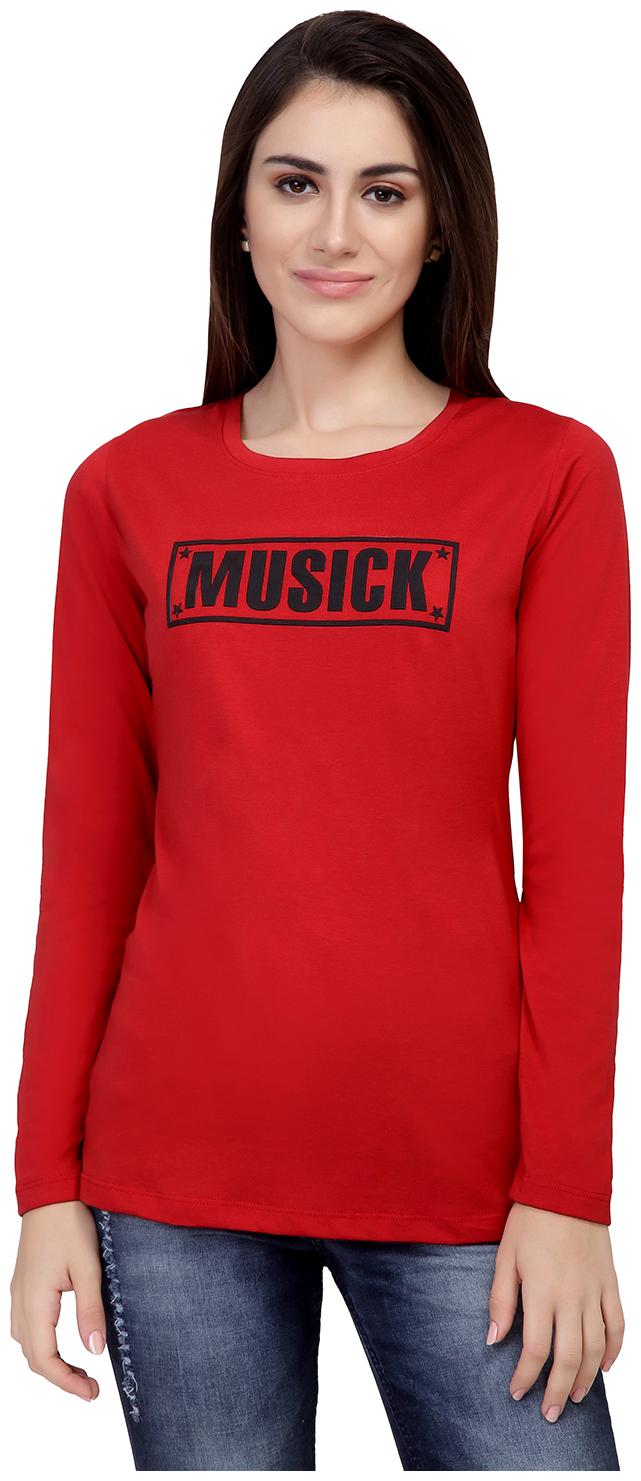 

Astron Women Red Regular fit Round neck Cotton T shirt