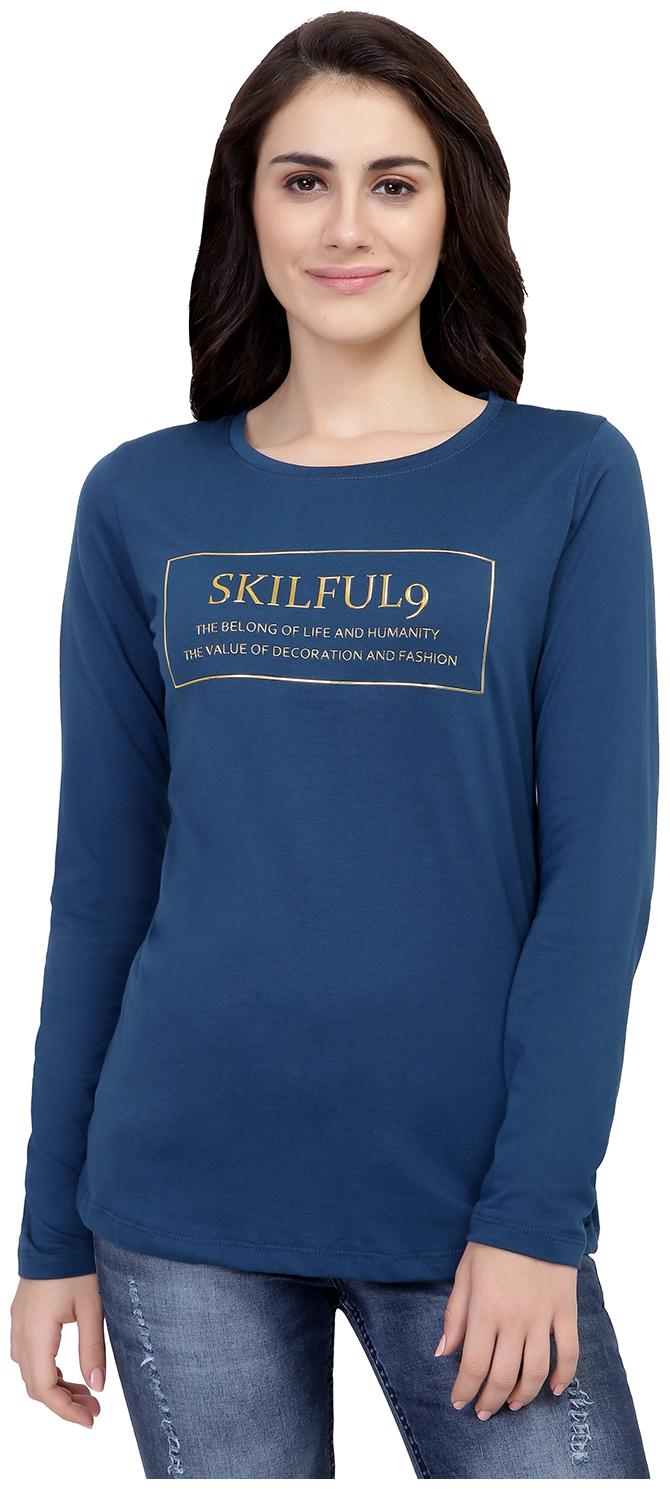 

Astron Women Blue Regular fit Round neck Cotton T shirt