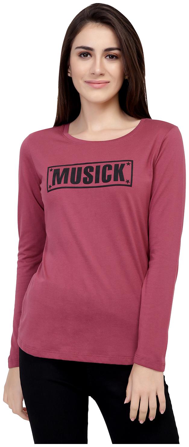 

Astron Women Maroon Regular fit Round neck Cotton T shirt