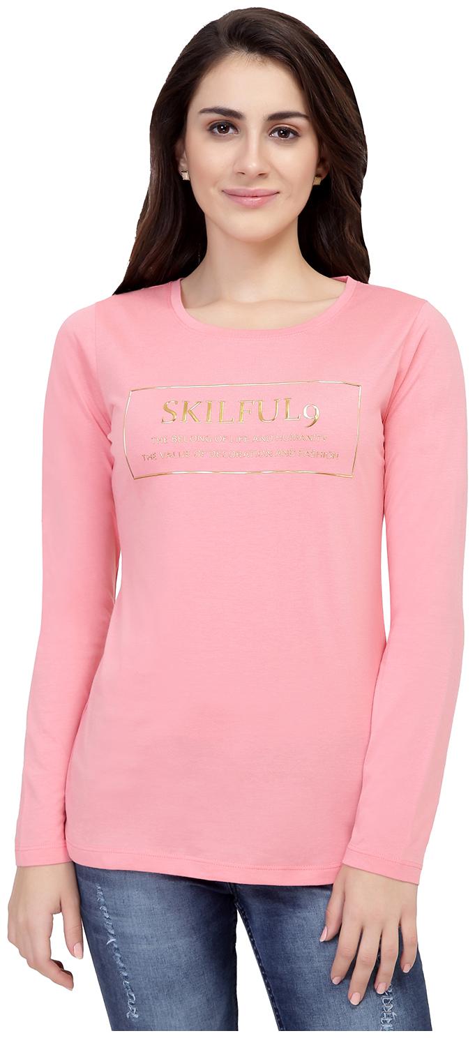 

Astron Women Pink Regular fit Round neck Cotton T shirt
