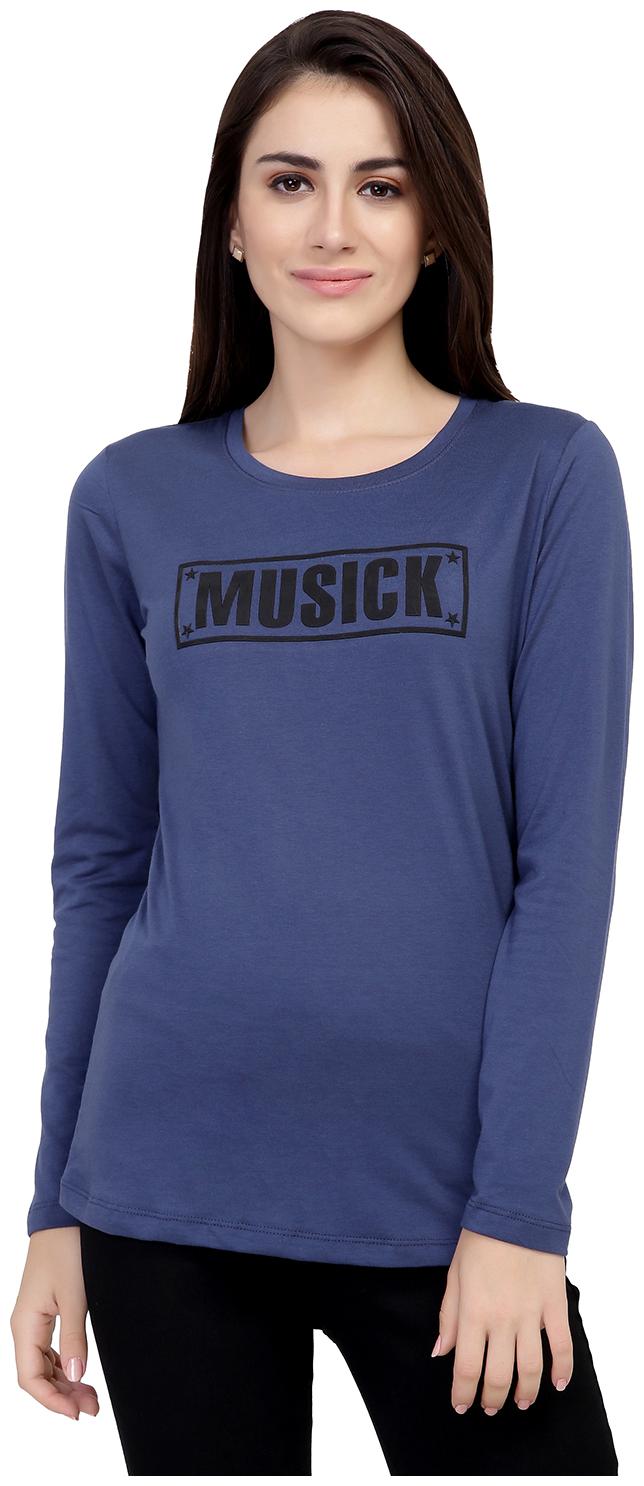 

Astron Women Blue Regular fit Round neck Cotton T shirt