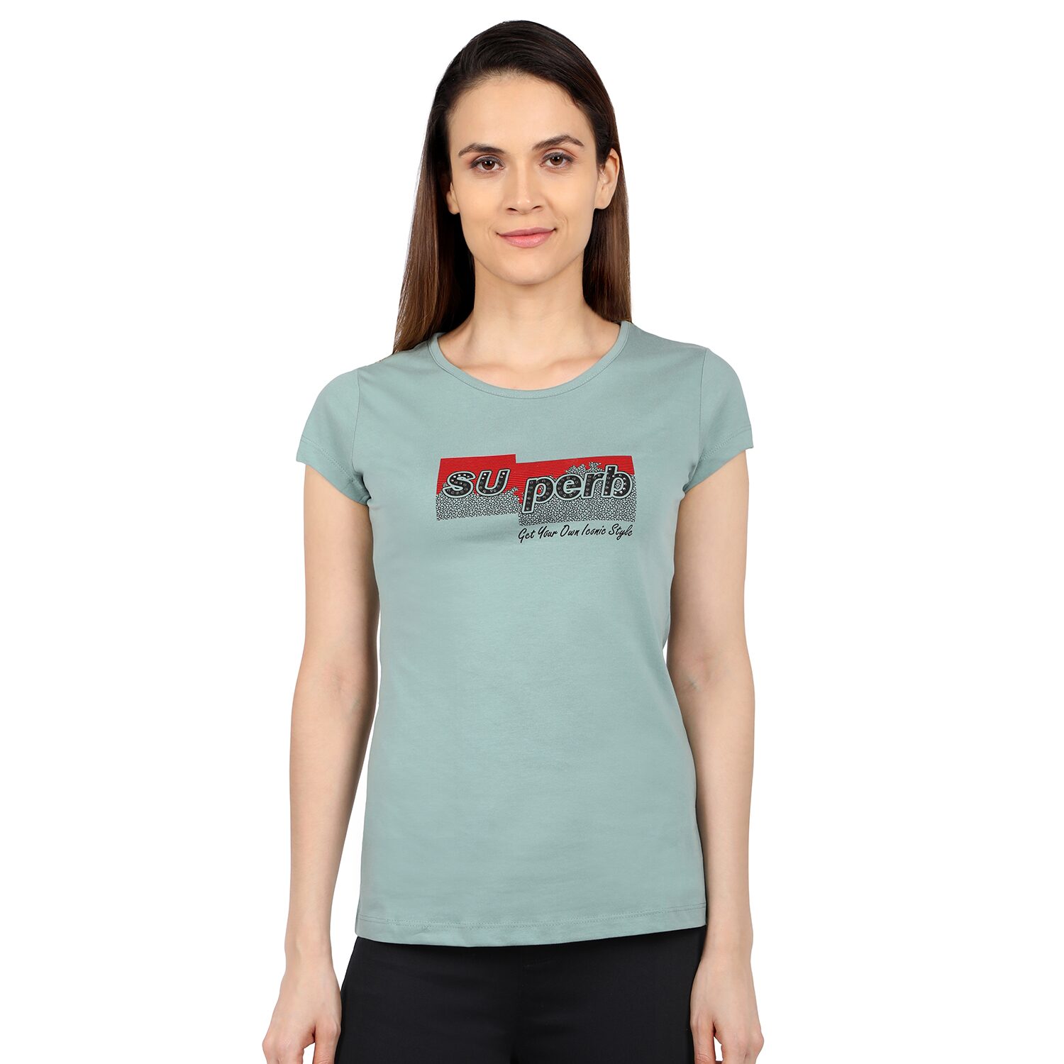 

Astron Women Green Regular fit Round neck Cotton T shirt