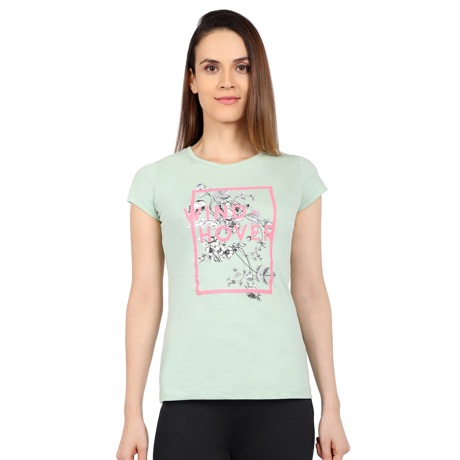 

Astron Women Green Regular fit Round neck Cotton T shirt