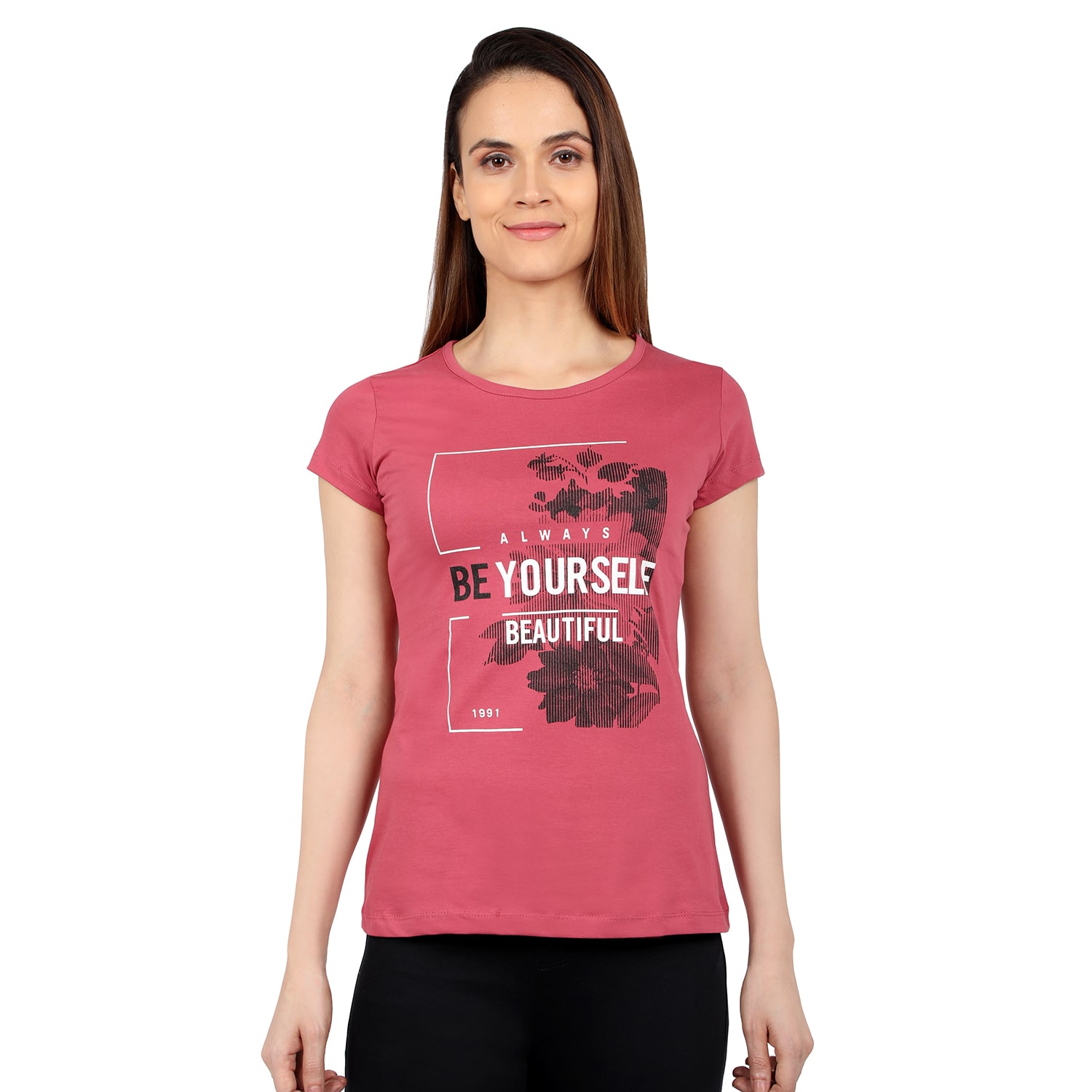 

Astron Women Maroon Regular fit Round neck Cotton T shirt