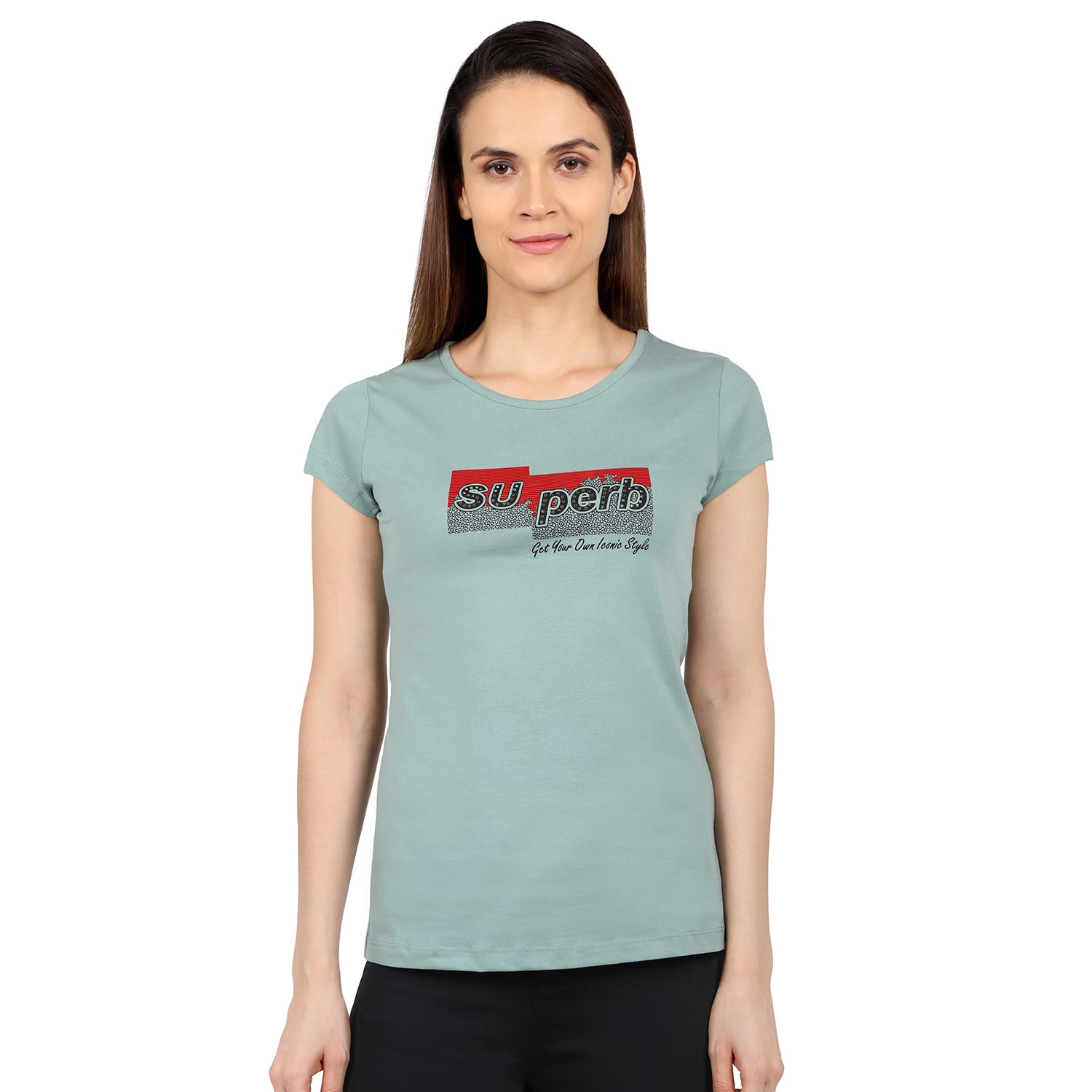 

Astron Women Green Regular fit Round neck Cotton T shirt