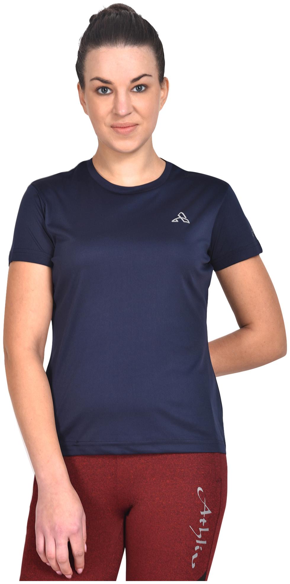 

Athliv Women Solid Sports T-Shirt - Navy