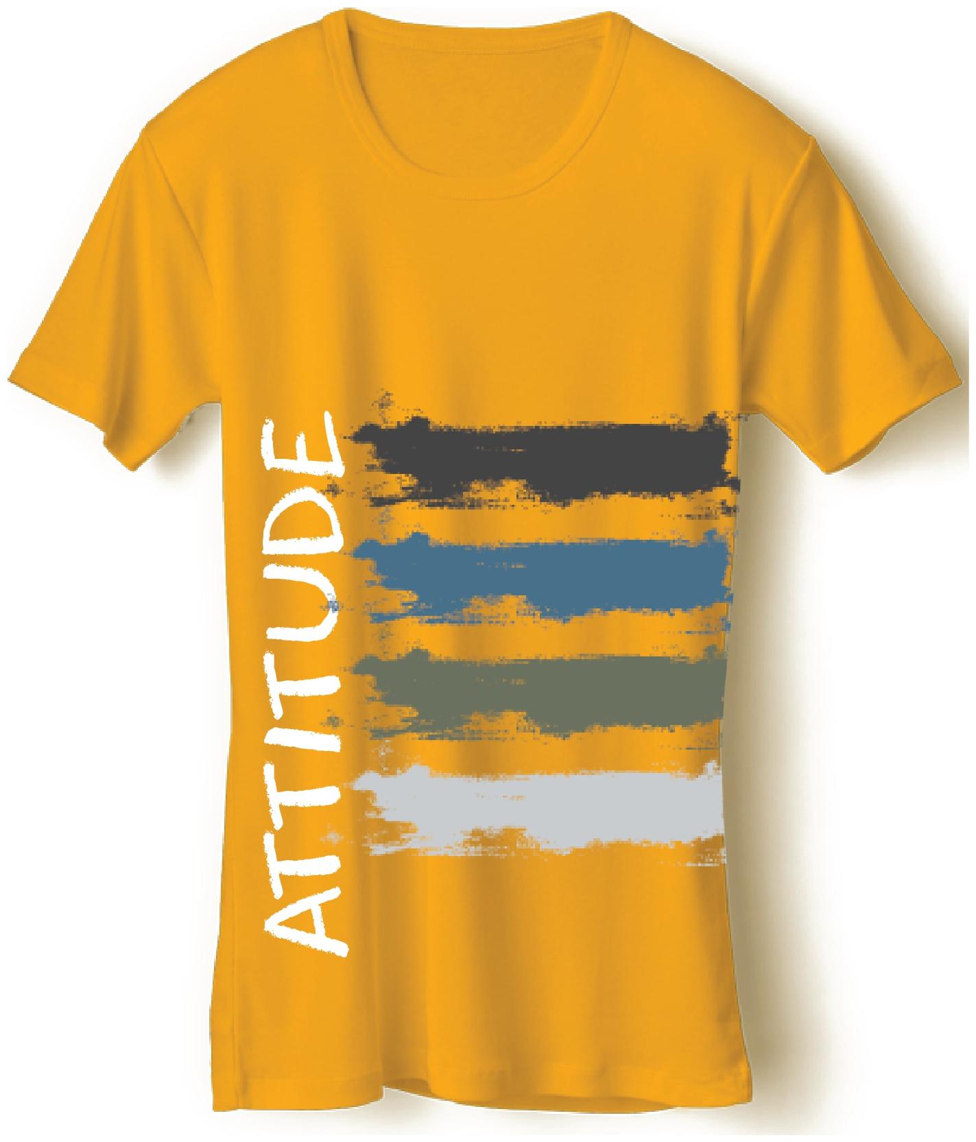 

Attitude Turmeric yellow Round Neck T-shirt
