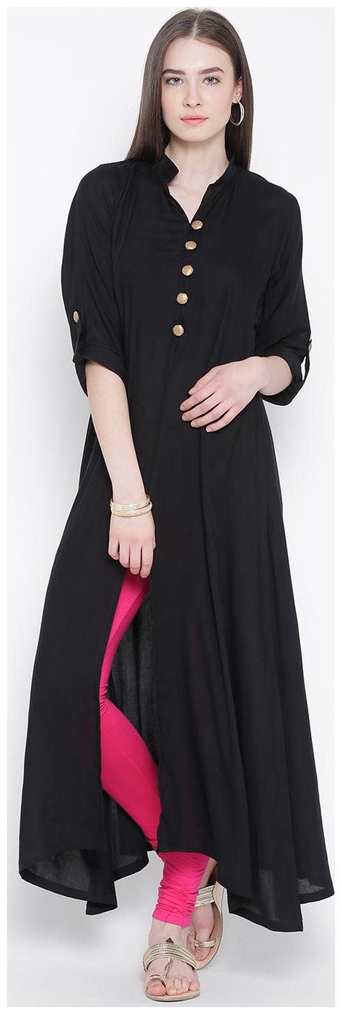 

Aujjessa Rayon Black Kurta