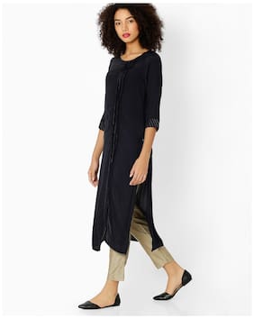 Avaasa By Reliance Trends Kurtas Kurtis Prices Avaasa By Reliance Trends Women Silk Solid Straight Kurta Blue