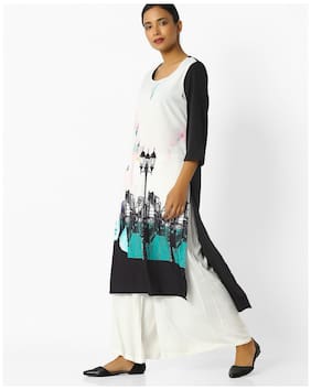 Avaasa By Reliance Trends Kurtas Kurtis Prices Avaasa By Reliance Trends Women Polyester Printed Ymetrical Kurta White